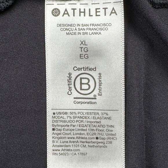 Athleta Top Womens Extra Large Black Move With Ease Asymmetrical Long Sleeve Gym - Picture 9 of 13